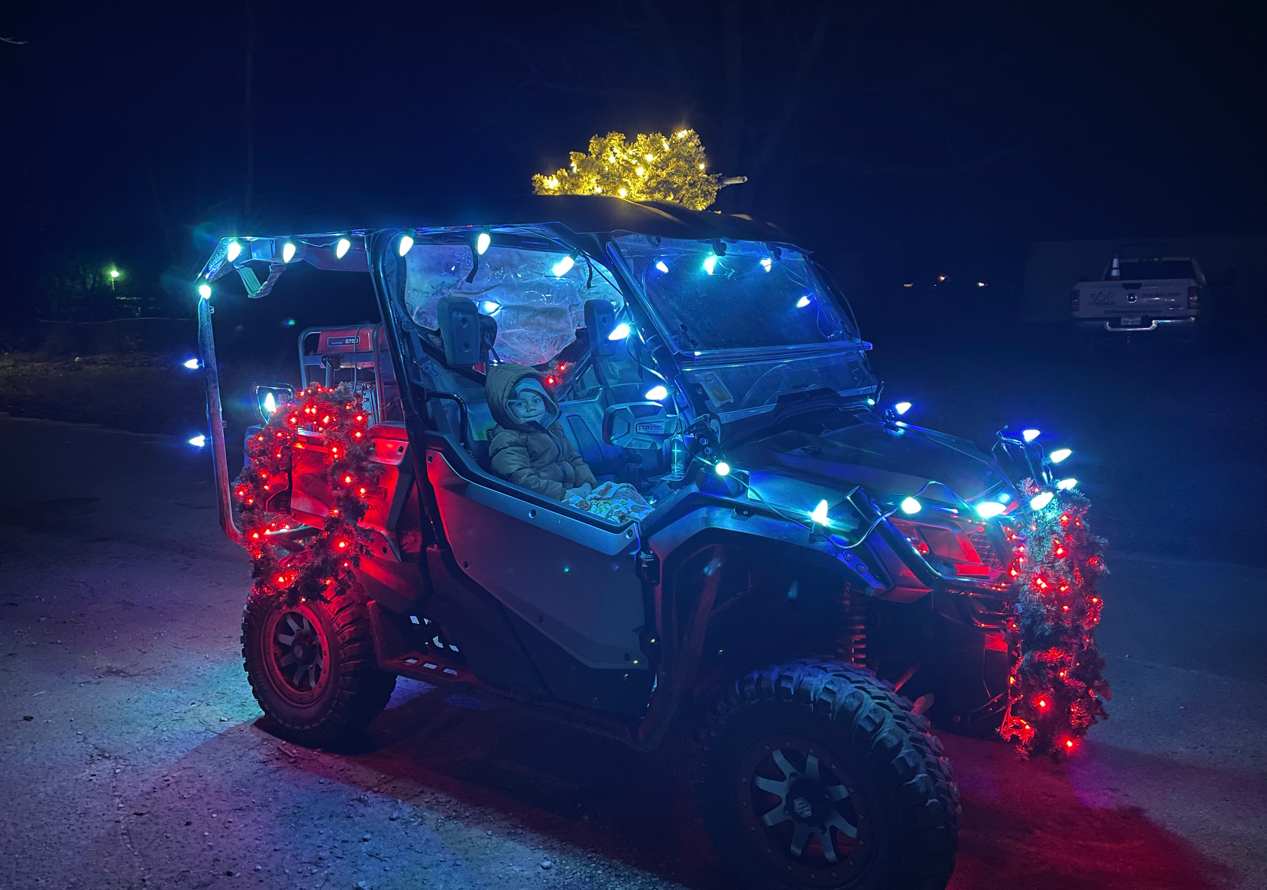Silas Mick spreading holiday cheer at the Christmas parade